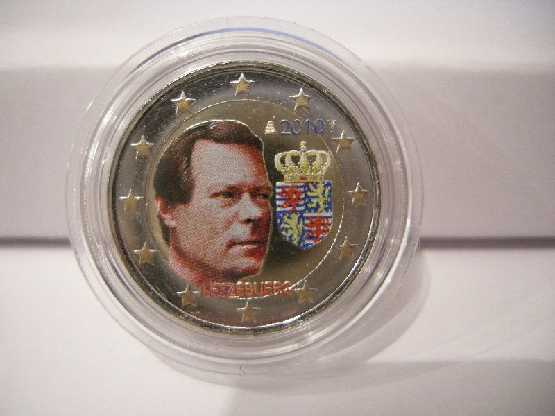 (afbeelding voor) 2 Euromunt Luxemburg 2010 Wapen van Henry UNC COLOUR